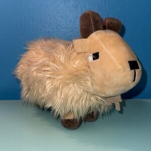 Minecraft Goat Plush Mojang Studios Tan Brown Mountain Goat Stuffed Animal Toy